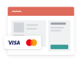 image of VISA card and illustration
                  of web layout